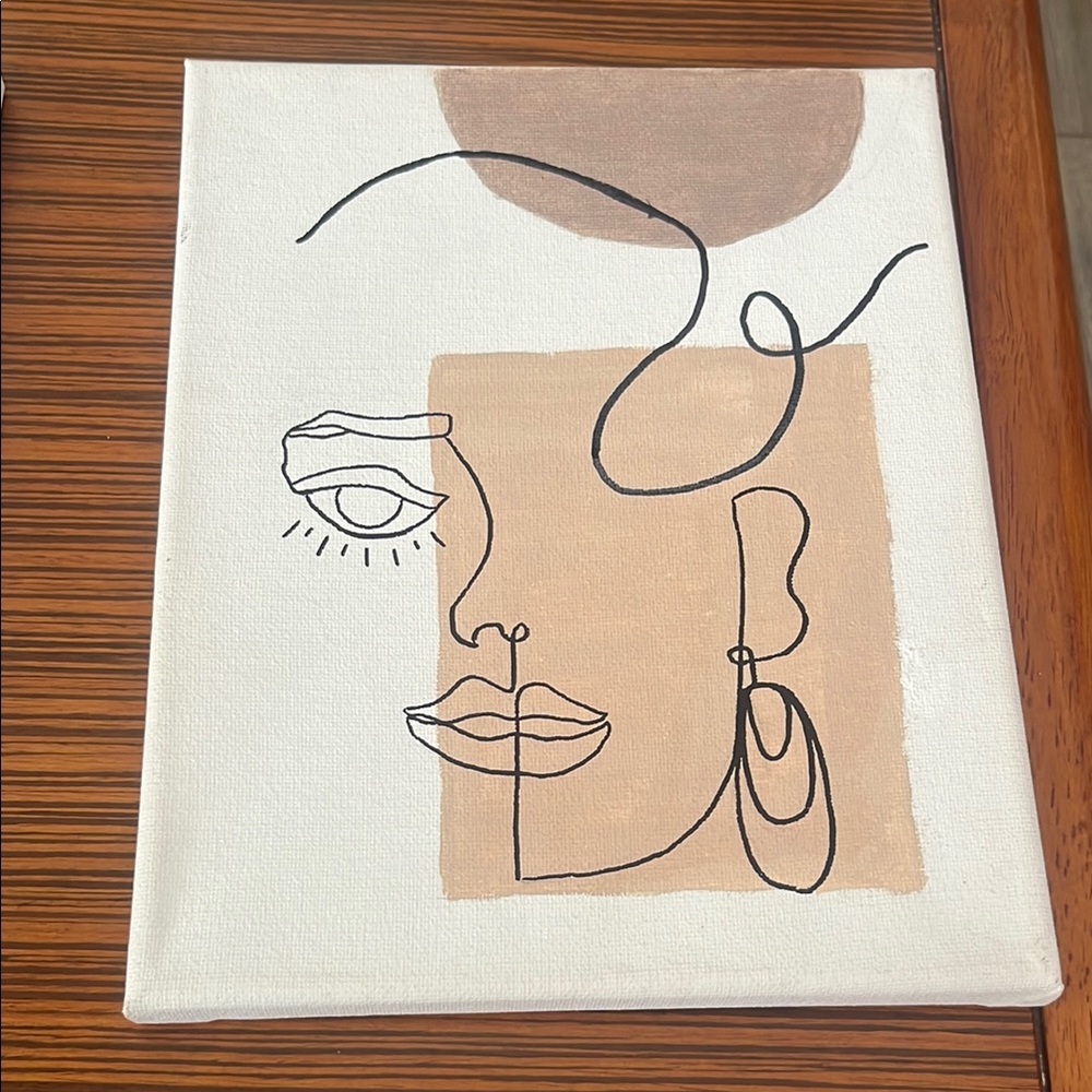 Minimalist Face Line Art Canvas